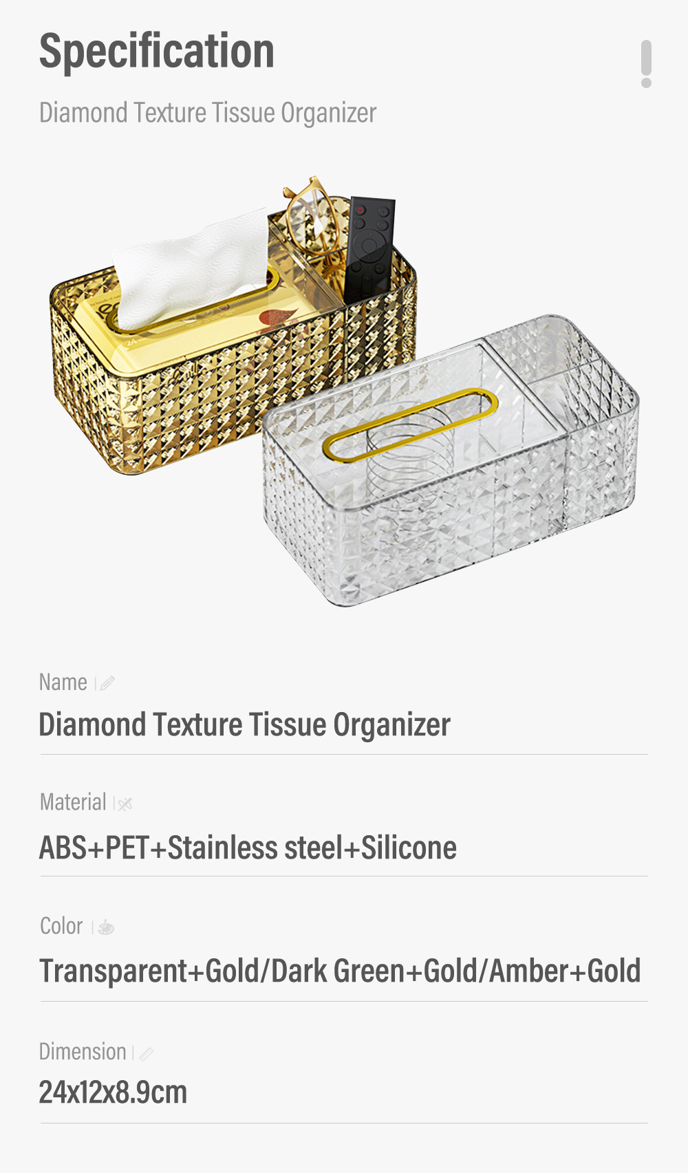 Diamond Texture Tissue Organizer-8